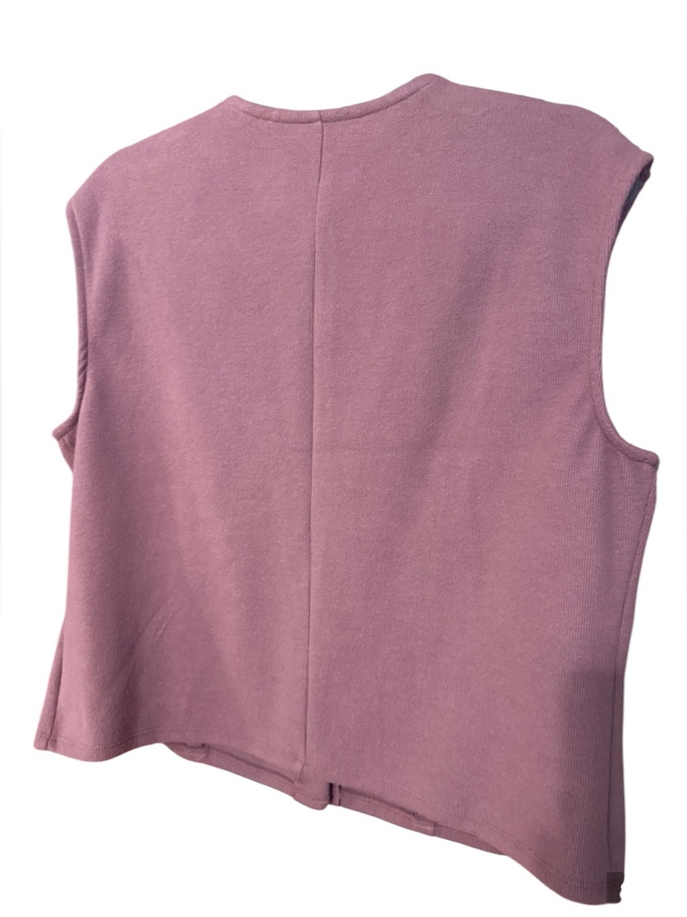 A New Day Women’s Brushed Vest Button-Front Crop Top Mauve XL - Picture 4 of 7